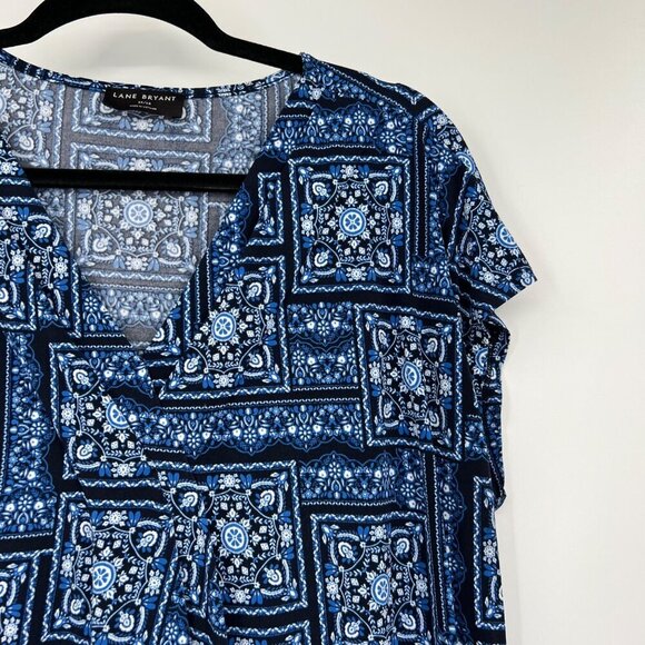 Lane Bryant Cap Sleeve Top woman's plus size 14 16 XL Blue - Picture 3 of 7